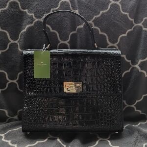 Kate Spade Black Embossed Women's Top Handle Purse